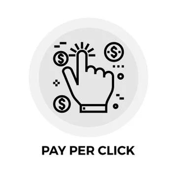Pay Per Click Line Icon Stock Illustration