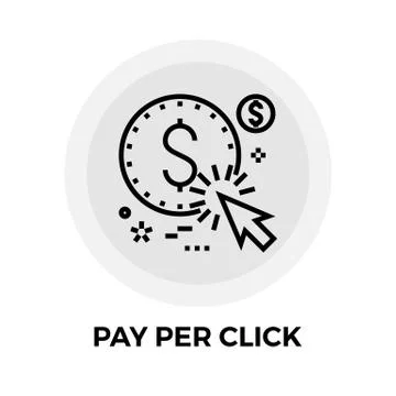 Pay Per Click Line Icon Stock Illustration