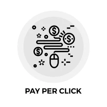 Pay Per Click Line Icon Stock Illustration