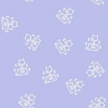 Pay per click line seamless pattern Stock Illustration