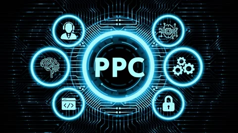 Pay per click payment technology digital marketing internet concept of virtua Stock Footage 143227178