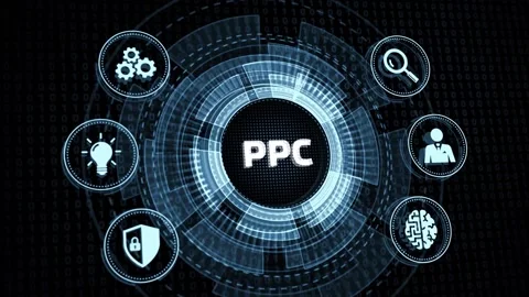 Pay per click payment technology digital marketing internet concept of virtua Stock Footage 143227256