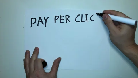 Pay Per Click PPC Business Terms Words Written on Paper 4K Presentation Stock Footage 115513848