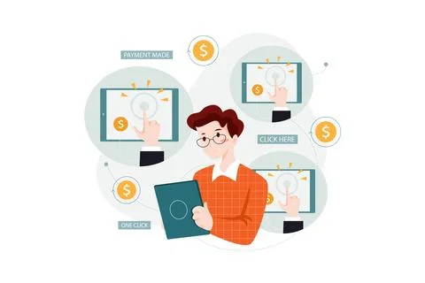 Pay Per Click (PPC) Management Stock Illustration
