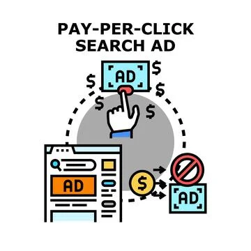 Pay per click search ad concept vector Stock Illustration