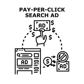 Pay per click search ad concept vector Stock Illustration