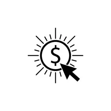 Pay per click solid icon 스톡 일러스트