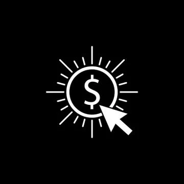 Pay per click solid icon 스톡 일러스트