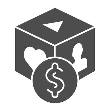 Pay per click solid icon. Paid content vector illustration isolated on white 스톡 일러스트