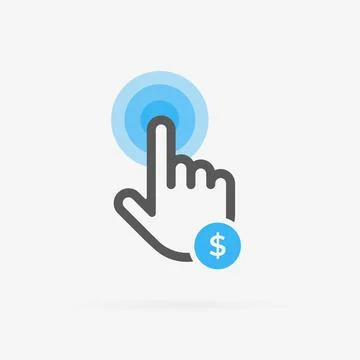 Pay per Click vector icon. PPC or CPL Cost per Lead digital marketing Stock Illustration