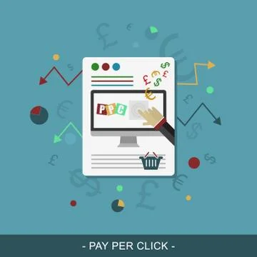 Pay per click. Vector web design. Stock Illustration