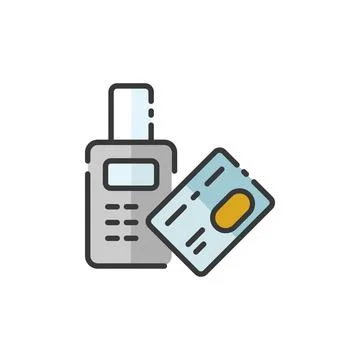 Pay with credit card reader machine. Swiping terminal payment. Contactless. F Stock Illustration