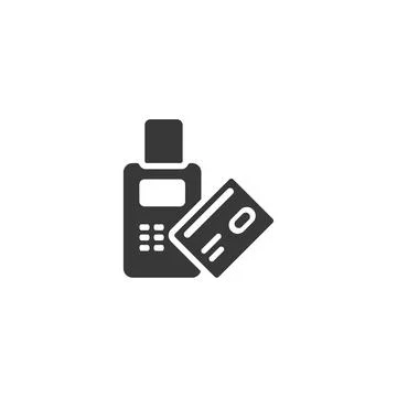 Pay with credit card reader machine. Swiping terminal payment. Isolated icon. Stock Illustration