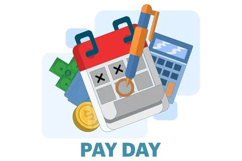 Pay date concept, payday, deadline, salary payment. Stock Illustration