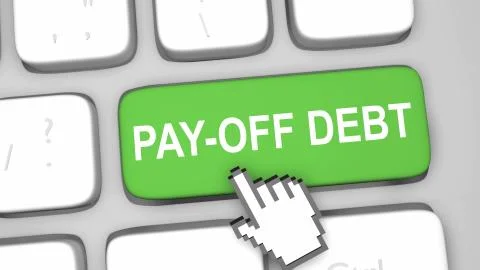 Pay off debt online Stock Illustration