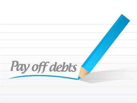 Pay off debts message illustration design Stock Illustration