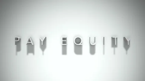 Pay Equity 3D title animation with shadows on a white background Stock Footage 296511718