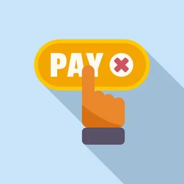 Pay error icon flat vector. Credit card イラスト素材