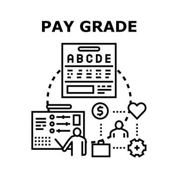Pay grade career level and performance assessment Stock Illustration
