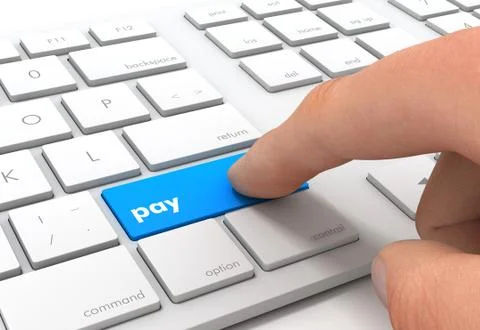 Pay keyboard concept illustration Stock Illustration
