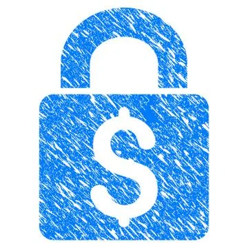 Pay Lock Grunge Icon Illustrazione stock