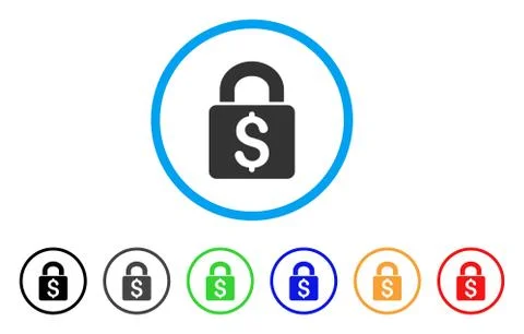 Pay Lock Rounded Icon Stock Illustration