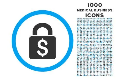 Pay Lock Rounded Symbol With 1000 Icons Stockillustratie