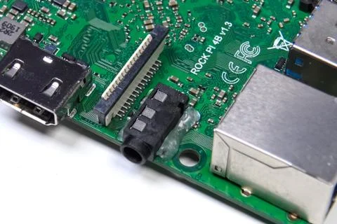 Pay mini computer with a processor and interface connectors. Min 写真素材