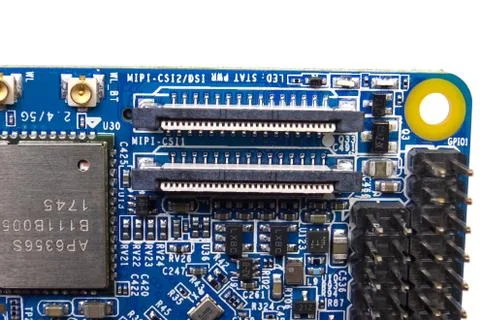 Pay mini computer with a processor and interface connectors. Min 写真素材