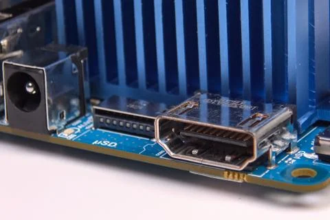 Pay mini computer with a processor and interface connectors. Min 写真素材