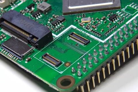 Pay mini computer with a processor and interface connectors. Miniature com... Foto stock