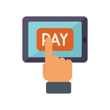 Pay mobile icon flat vector. Online money Stock Illustration