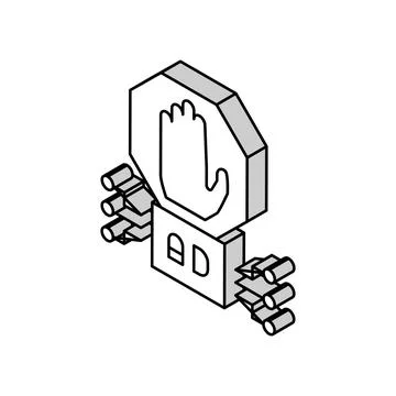 Pay money for stop advertisement isometric icon vector illustration Stock Illustration