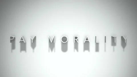Pay morality 3D title animation with shadows on a white background Stock Footage 297816068