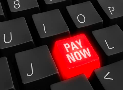 Pay now keyboard key Stock Illustration