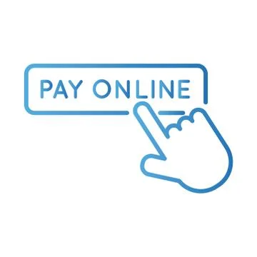 Pay online button gradient style icon Illustrazione stock