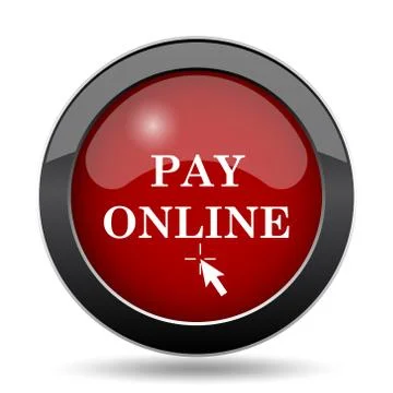 Pay online icon. Internet button on white background.. Stock Illustration