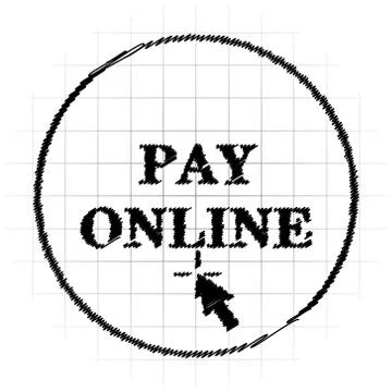Pay online icon. Internet button on white background.. Illustrazione stock