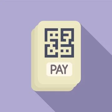 Pay online qr code icon flat vector. Online mobile app Illustrazione stock