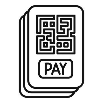 Pay online qr code icon outline vector. Online mobile app Stock Illustration