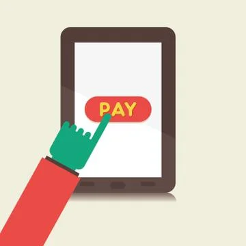 Pay online using tablet vector Stock Illustration