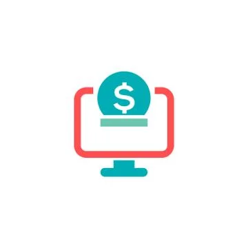 Pay online vector icon design template Illustrazione stock