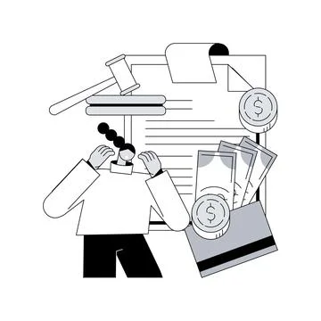 Pay penalties abstract concept vector illustration. Stock Illustration