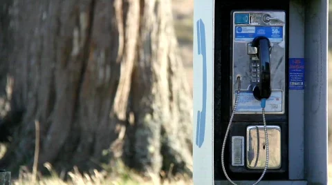 Pay phone in the Country Stock Footage