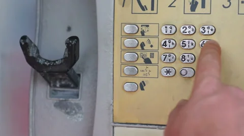 Pay Phone Dialing Dolly Stock Footage 33007036
