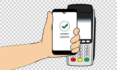 Pay by phone on e-money 스톡 일러스트