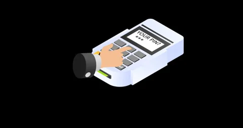 Pay with a portable ATM machine Stock Footage 253981523
