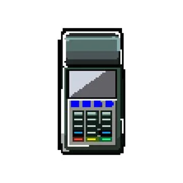 Pay pos terminal pixel art vector illustration Stock Illustration
