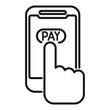 Pay processing icon outline vector. Money payment Illustrazione stock