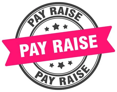 Pay raise stamp. pay raise label on transparent background. round sign Ilustración de archivo